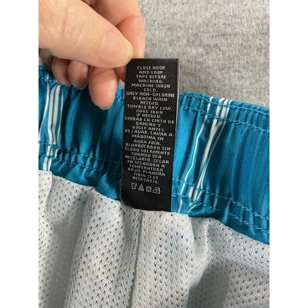 OP Mens Swim Trunks XL Blue Plaid Board Shorts Mesh Lined Cargo Pocket 2137